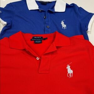 RALPH LAUREN POLO SHIRT BUNDLE BLUE &RED EXCELLENT CONDITION